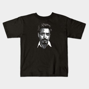 Robert Downey Jr greyscale Kids T-Shirt